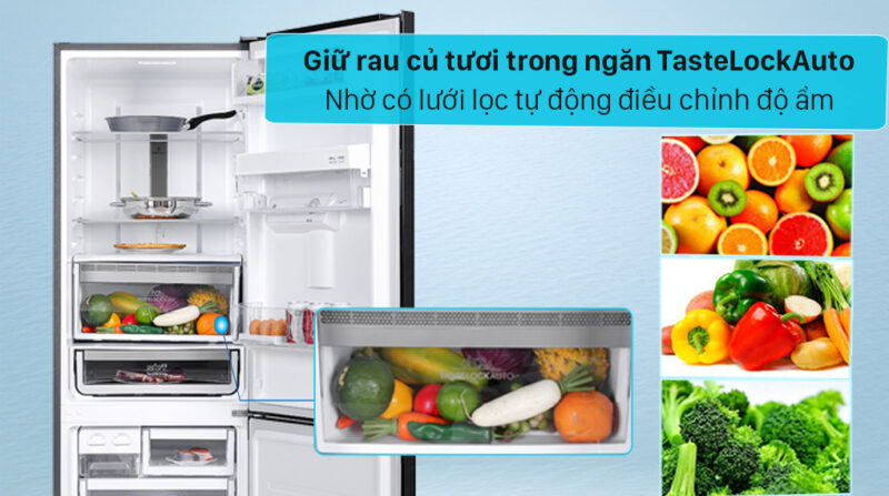 TỦ LẠNH ELECTROLUX NGĂN ĐÁ DƯỚI EBB3742K-H INVERTER ULTIMATETASTE 300 335L MÀU ĐEN BÓNG ( CÓ NGĂN ĐÔNG MỀM) - electrolux ebb3742k h17 1