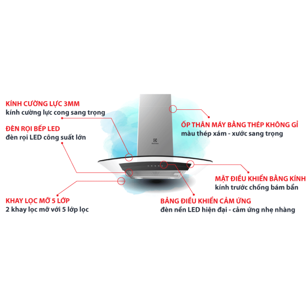 MÁY HÚT MÙI ELECTROLUX EFC736GAR BẰNG THÉP KHÔNG GỈ - electrolux efc736gar 3