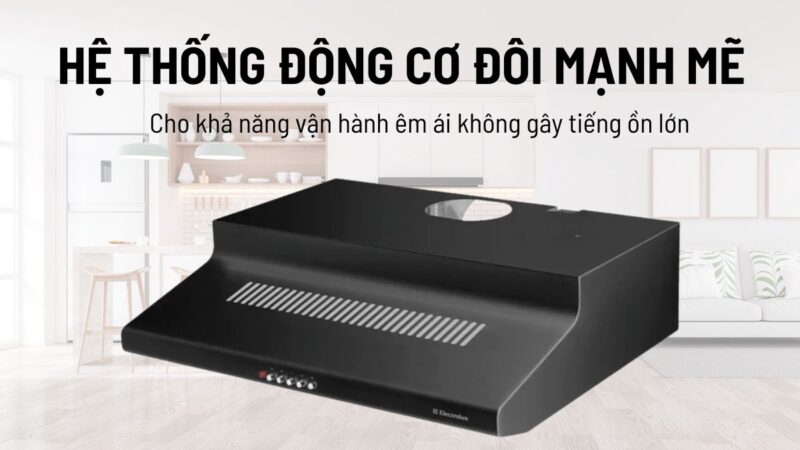 MÁY HÚT MÙI ELECTROLUX EFT6510K THIẾT KẾ MỎNG 60CM - electrolux eft6510k duoc trang bi he thong dong co doi manh me