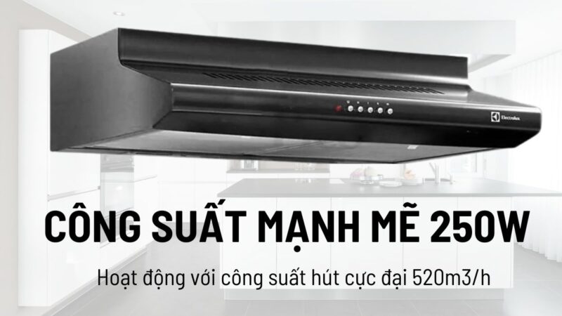 MÁY HÚT MÙI ELECTROLUX EFT6510K THIẾT KẾ MỎNG 60CM - electrolux eft6510k hoat dong voi cong suat manh me len toi 250w