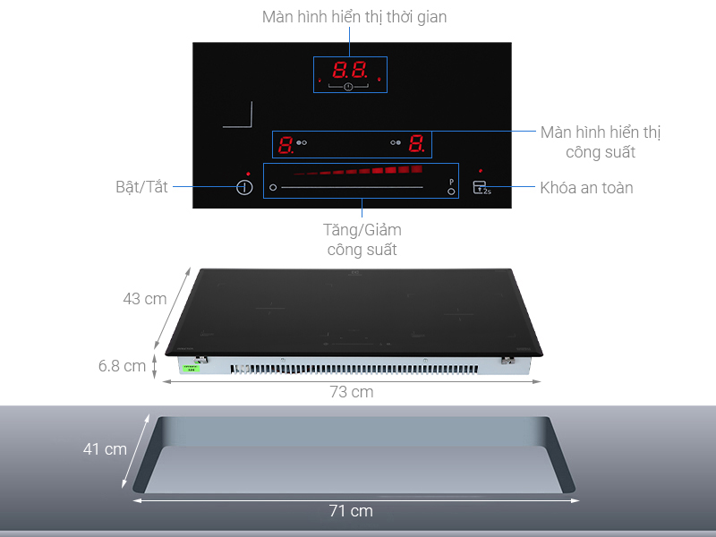 BẾP TỪ ÂM ELECTROLUX KÍCH THƯỚC 73CM EHI7325BA - electrolux ehi7325ba note 1