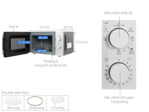LÒ VI SÓNG ELECTROLUX ĐỂ BÀN TÍCH HỢP NƯỚNG 20L EMG20K38GB - electrolux emg20k38gb note
