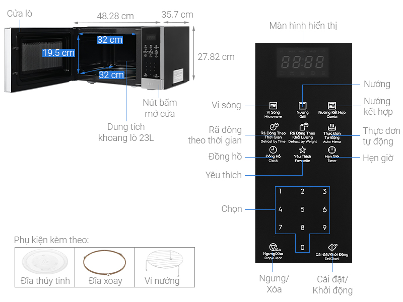 LÒ VI SÓNG ELECTROLUX EMG23DI9EBP TÍCH HỢP NƯỚNG 23L
