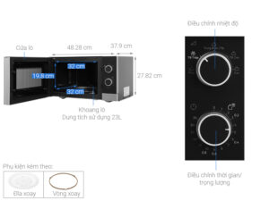 LÒ VI SÓNG ĐỂ BÀN ELECTROLUX 23L EMM23KI9EBP - electrolux emm23ki9ebp 23 lit note