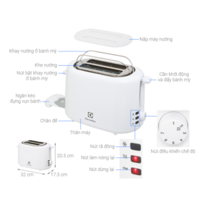 MÁY NƯỚNG BÁNH MÌ ELECTROLUX ETS1303W - electrolux ets1303w 1 1