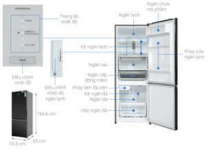 TỦ LẠNH ELECTROLUX NGĂN ĐÁ DƯỚI EBB3402K-H INVERTER ULTIMATETASTE 300 308L MÀU ĐEN BÓNG ( CÓ NGĂN ĐÔNG MỀM) - electrolux inverter 308 lit ebb3402k h14
