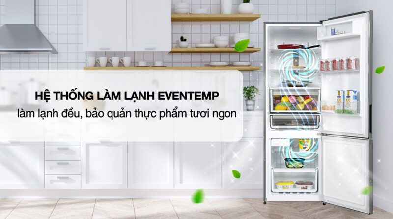 TỦ LẠNH ELECTROLUX NGĂN ĐÁ DƯỚI EBB3702K-A INVERTER ULTIMATETASTE 300 335L MÀU BẠC ( CÓ NGĂN ĐÔNG MỀM)