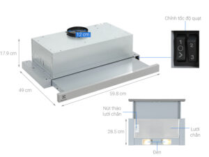 MÁY HÚT MÙI TÍCH HỢP ELECTROLUX LFP216S BẰNG THÉP 60CM - electrolux lfp216s note 1