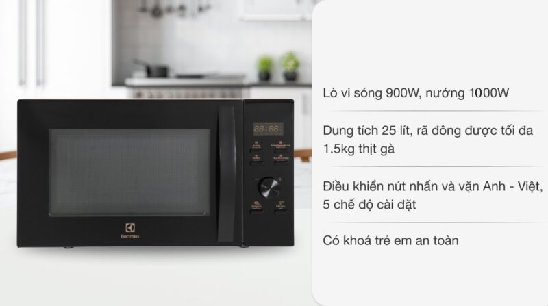 LÒ VI SÓNG ELECTROLUX EMG25D59EB TÍCH HỢP NƯỚNG 25L - emg25d59eb 25 lit638064589890689259