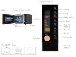 LÒ VI SÓNG ELECTROLUX ROSEGOLD KÈM CHỨC NĂNG NƯỚNG 25L EMG25D89GGP - emg25d89ggp 25 lit note