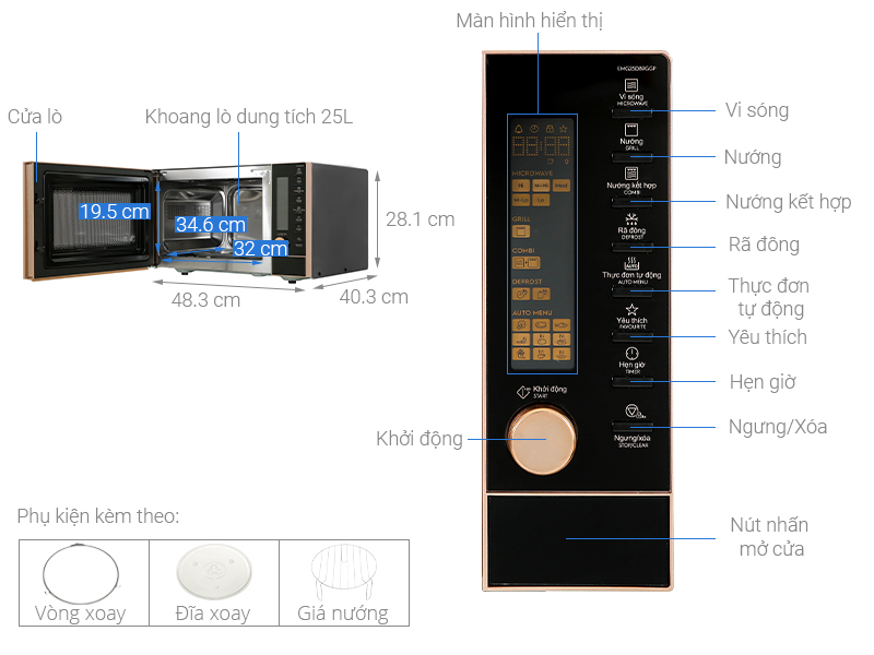 LÒ VI SÓNG ELECTROLUX ROSEGOLD KÈM CHỨC NĂNG NƯỚNG 25L EMG25D89GGP