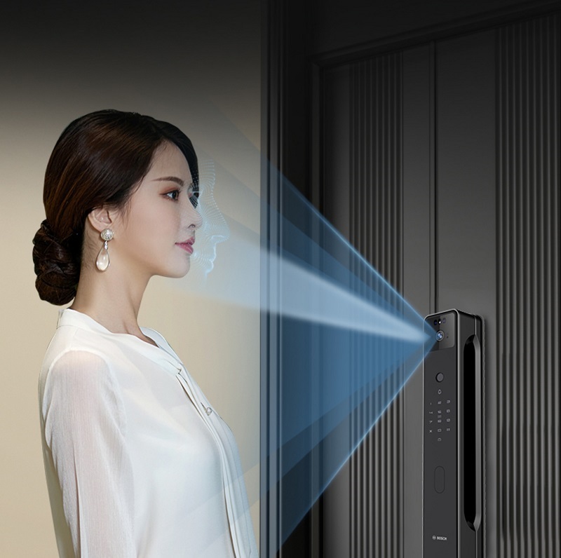 KHÓA VÂN TAY NHẬN DIỆN FACE ID BOSCH F8 PLUS MÀU ĐEN  - khoa van tay bosch fu8 plus 3