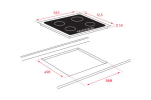 BẾP TỪ 3 VÙNG NẤU TEKA IT 6350 iKNOB - kich thuoc bep tu it 6350 iknob