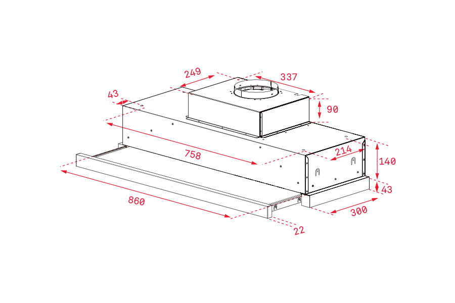 MÁY HÚT MÙI ÂM TỦ TEKA CNL 6815 PLUS - kich thuoc cnl 9815 plus1