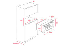 LÒ NƯỚNG ÂM TỦ TEKA HL 940 - kich thuoc lo nuong hl 940