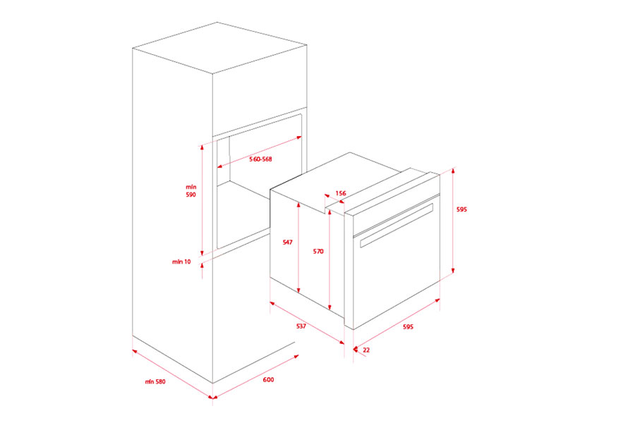 LÒ NƯỚNG ÂM TỦ TEKA HSB 615 - kich thuoc lo nuong hsb 615