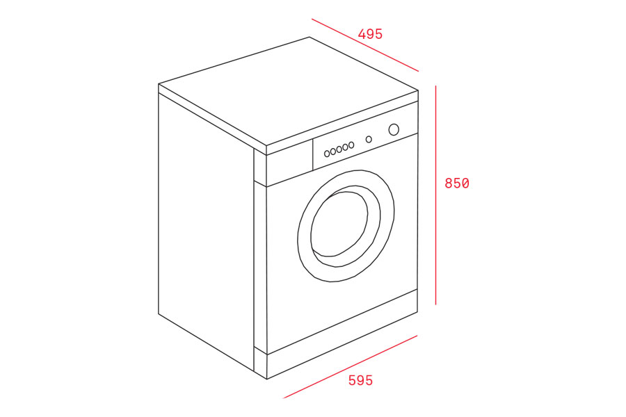 Máy giặt Teka TK4 1270 - kich thuoc may giat tk4 1270