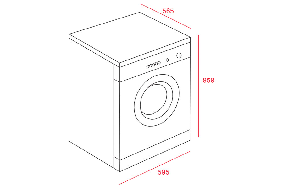 Máy giặt Teka TKD 1610 WD - kich thuoc may giat tkd 1610 wd
