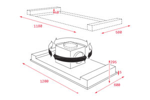 MÁY HÚT MÙI ÂM TRẦN TEKA DHT 1285 - kich thuoc may hut mui dht 1285