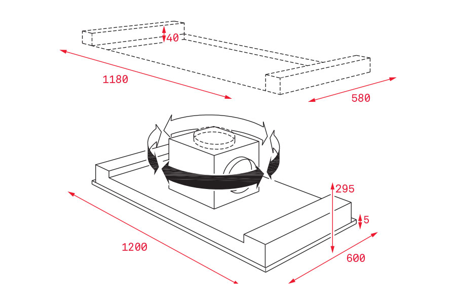 MÁY HÚT MÙI ÂM TRẦN TEKA DHT 1285 - kich thuoc may hut mui dht 1285