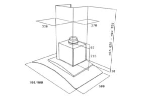 MÁY HÚT MÙI KÍNH CONG TEKA NC 980 - kich thuoc may hut mui nc 980 780