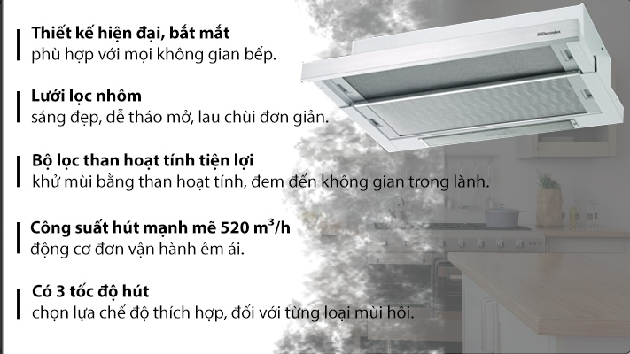 MÁY HÚT MÙI ELECTROLUX EFP6520X BẰNG THÉP KHÔNG GỈ 60CM