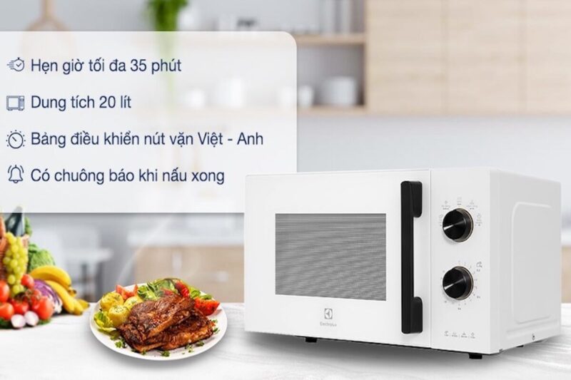 LÒ VI SÓNG ĐỂ BÀN ELECTROLUX 20L EMM20K22W ULTIMATETASTE 300 - kr9u5n060toqs