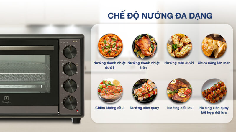 LÒ NƯỚNG ĐỂ BÀN ELECTROLUX EOT5622XFG ULTIMATETASTE 700 56L - lo nuong electrolux 56 lit eot5622xfg nuong da dang