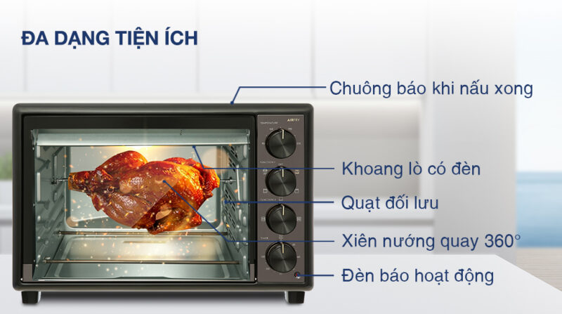 LÒ NƯỚNG ĐỂ BÀN ELECTROLUX EOT5622XFG ULTIMATETASTE 700 56L - lo nuong electrolux 56 lit eot5622xfg tien ich
