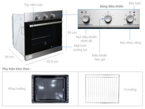 LÒ NƯỚNG ÂM TỦ ELECTROLUX KOIGH00KA 60CM ULTIMATETASTE 300 72L - lo nuong electrolux eob2100cox 1