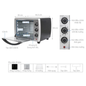 LÒ NƯỚNG ĐỂ BÀN ELECTROLUX EOT30MXC - lo nuong electrolux eot30mxc 3