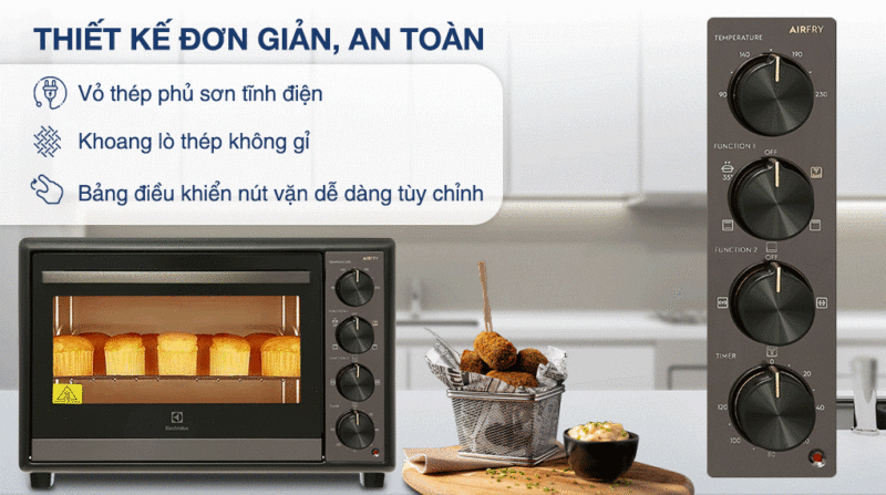 LÒ NƯỚNG ĐỂ BÀN ELECTROLUX EOT4022XFG ULTIMATETASTE 700 40L - lo nuong electrolux eot4022xfg 40 lit638091295508459669