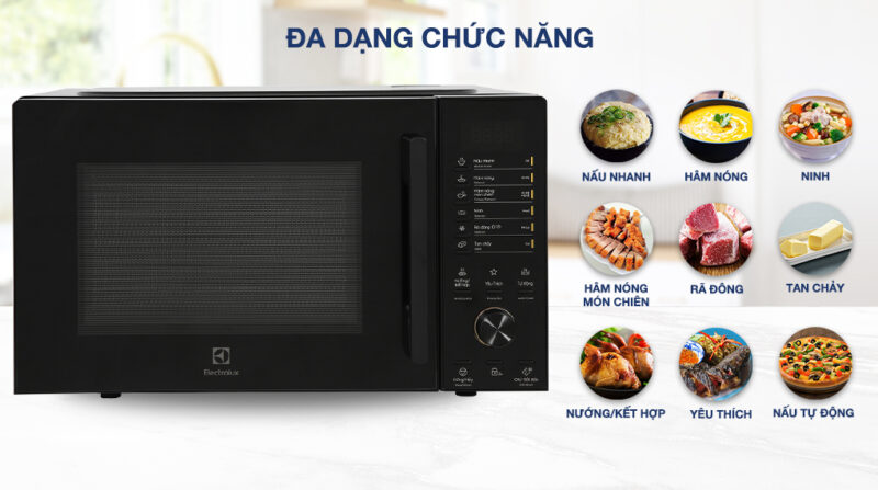 LÒ VI SÓNG ELECTROLUX ĐỂ BÀN TÍCH HỢP NƯỚNG ĐỐI LƯU 23L ULTIMATETASTE 500 EMG23D22B
