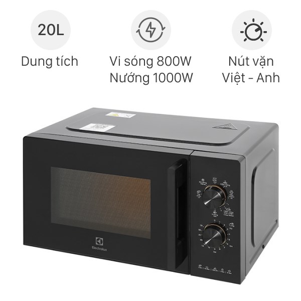 LÒ VI SÓNG ELECTROLUX ĐỂ BÀN TÍCH HỢP NƯỚNG 20L ULTIMATETASTE 300 EMG20K22B