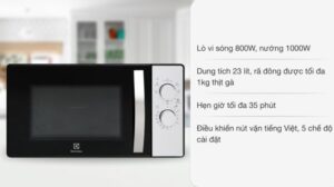 LÒ VI SÓNG ELECTROLUX ĐỂ BÀN TÍCH HỢP NƯỚNG 23L EMG23K38GB - lo vi song electrolux emg23k38gb637696739776311306