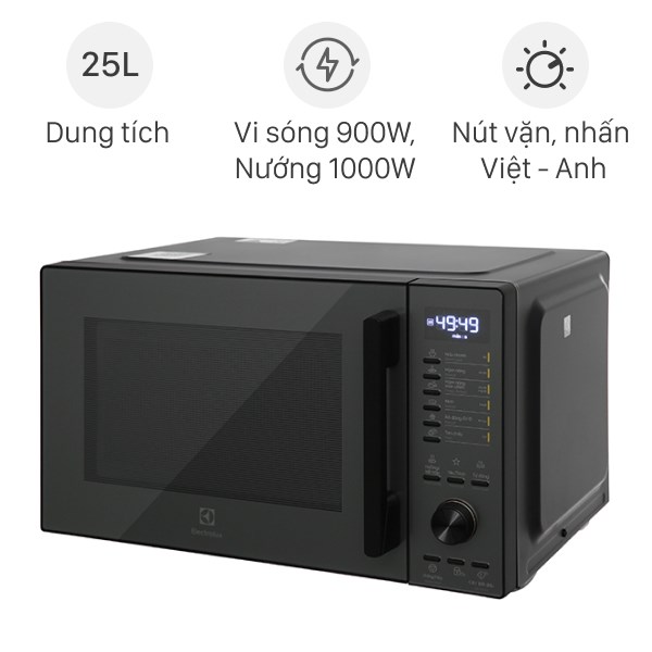 LÒ VI SÓNG ELECTROLUX ĐỂ BÀN TÍCH HỢP NƯỚNG ĐỐI LƯU 25L ULTIMATETASTE 500 EMG25D22BM