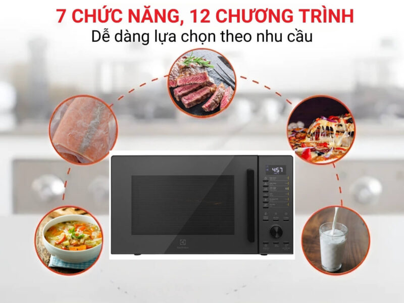 LÒ VI SÓNG ELECTROLUX ĐỂ BÀN TÍCH HỢP NƯỚNG ĐỐI LƯU 30L ULTIMATETASTE 500 EMG30D22BM - lo vi song electrolux emg30d22bm 2 1
