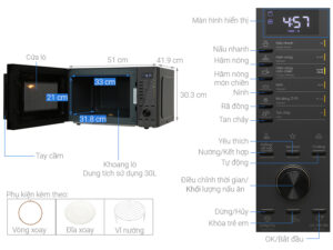 LÒ VI SÓNG ELECTROLUX ĐỂ BÀN TÍCH HỢP NƯỚNG ĐỐI LƯU 30L ULTIMATETASTE 500 EMG30D22BM - lo vi song electrolux emg30d22bm 30 lit 11
