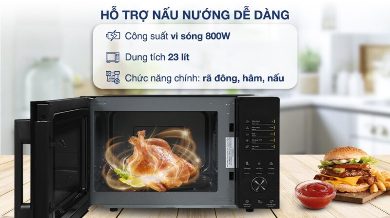 LÒ VI SÓNG ĐỂ BÀN ELECTROLUX 23L EMM23D22B ULTIMATETASTE 500