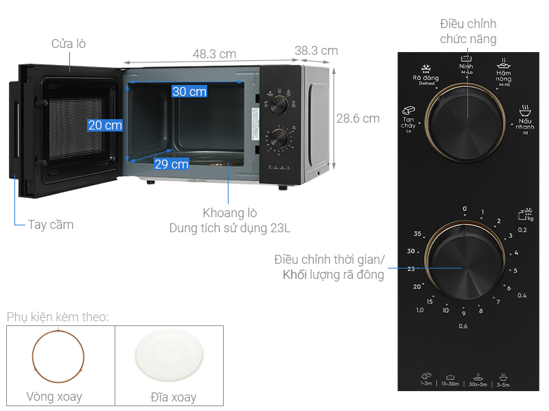 LÒ VI SÓNG ĐỂ BÀN ELECTROLUX 23L EMM23K22B ULTIMATETASTE 300