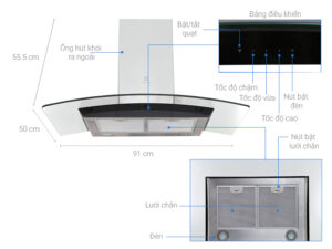 MÁY HÚT MÙI ELECTROLUX EFC936GAR DẠNG ỐNG 90CM - may hut mui electrolux efc936gar 1