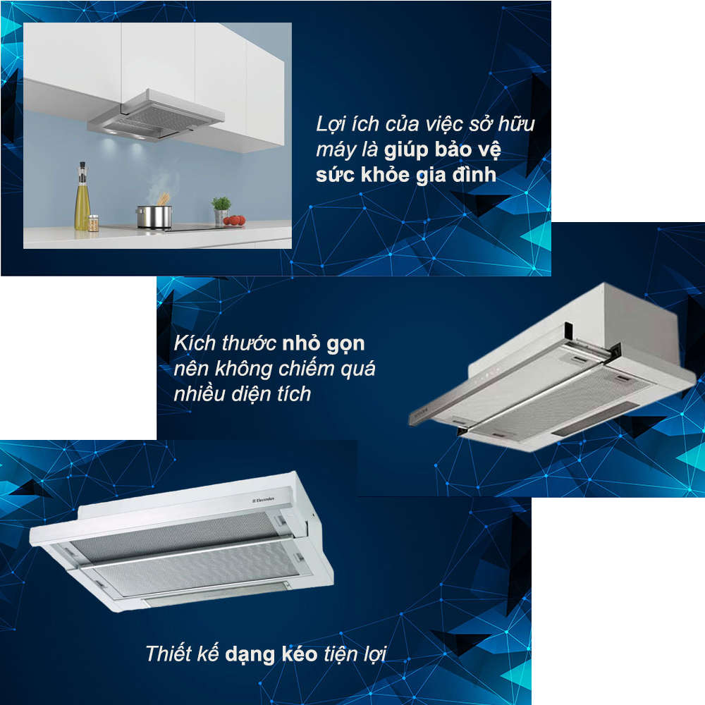 MÁY HÚT MÙI ELECTROLUX EFP6520X BẰNG THÉP KHÔNG GỈ 60CM