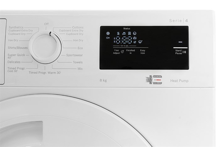 MÁY SẤY BƠM NHIỆT BOSCH 8 KG WTH83028SG - may say bom nhiet bosch 8kg wth83028sg 5 1 700x467 1