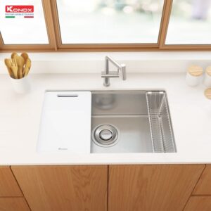 CHẬU RỬA BÁT CHỐNG XƯỚC KONOX PHONG CÁCH NHẬT TARI 7648SR - phoi canh chau rua bat 1 ho chong xuoc phong cach nhat ban Tari 7648SR