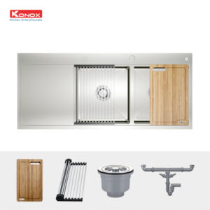 CHẬU RỬA BÁT KONOX WORKSTATION SINK – TOPMOUNT SINK KN11650TD BÀN TRÁI - phu kien chau rua bat KN11650TD ban trai
