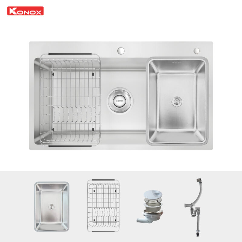 CHẬU RỬA BÁT CHỐNG XƯỚC KONOX WORKSTATION SINK KN8248SO DEKOR - phu kien chau rua bat chong xuoc kn8248SO dekor .png 1 1