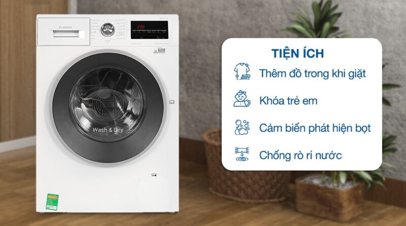 MÁY GIẶT BOSCH KẾT HỢP SẤY 9KG/6KG HMH.WNA14400SG SERIES 4