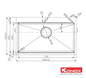 CHẬU RỬA BÁT KONOX WORKSTATION SINK – TOPMOUNT SINK KN8050TS - tskt chau rua bat workstation sink topmount sink kn8250ts bepnhanphat