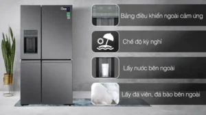 TỦ LẠNH ELECTROLUX 4 CÁNH 609 LÍT EQE6879A-B INVERTER ULTIMATETASTE 900 MÀU XÁM ĐẬM GLOSSY - tu lanh Electrolux EQE6879A B 3