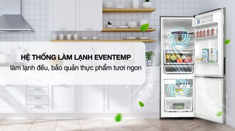 TỦ LẠNH ELECTROLUX NGĂN ĐÁ DƯỚI EBB3402K-A INVERTER ULTIMATETASTE 300 308L MÀU BẠC ( CÓ NGĂN ĐÔNG MỀM)
